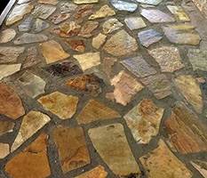 closeup photo of textured, irregular shape pavers