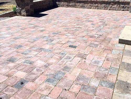 Red brick paver patio 