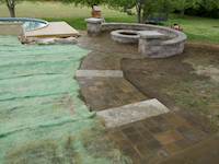 Firepit complements the pool
